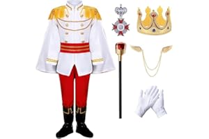 Boys Prince Charming Costume Kids Royal Prince Dress Up for Cosplay Fairytale Ball Halloween Birthday Party Outfit