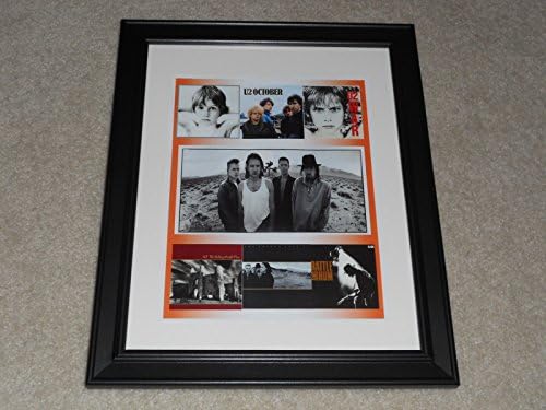 U2 6 Album Cover Poster 1980-1988 Bono, The Edge Framed Print 14"x17"