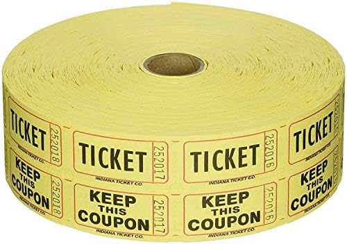 Raffle Tickets 2000 per Roll 50/50: Yellow
