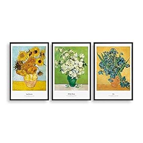 3 Piece Framed Canvas Wall Art The Harvest by Vincent Van Gogh Canvas Prints Home Artwork Decoration for Living Room,Bedroom - 16"x24"x3 Panels