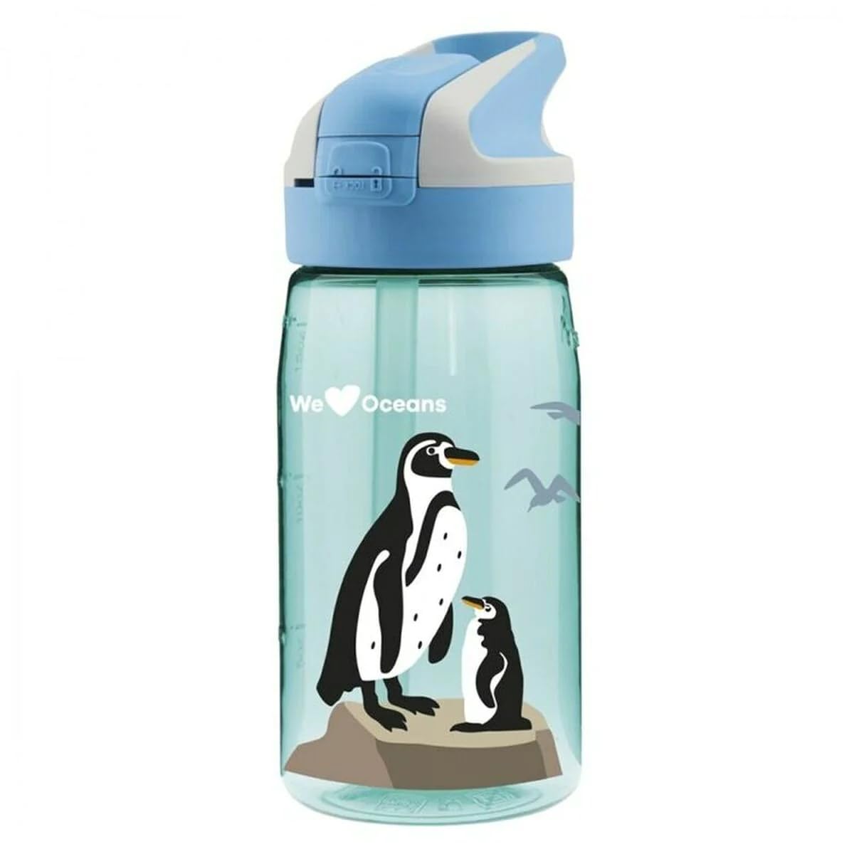 LAKEN Summit Penguin Water Bottle Aquamarine (0.45 Litres), Unisex Adults, Blue (Blue), One Size