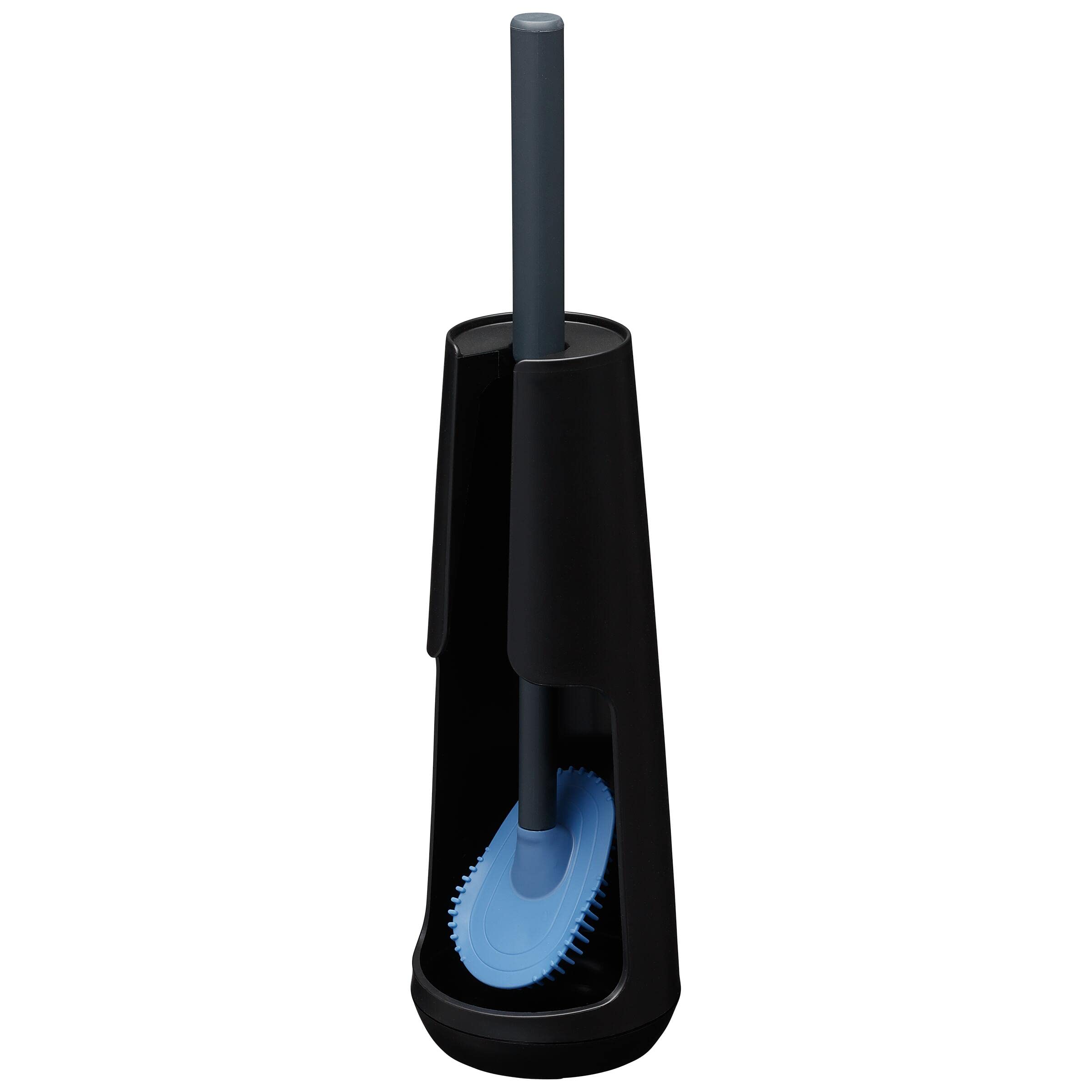Tiger Tess, Toilet brush holder freestanding with Swoop® brush flexible, Black/Anthracite, 112x112x428mm