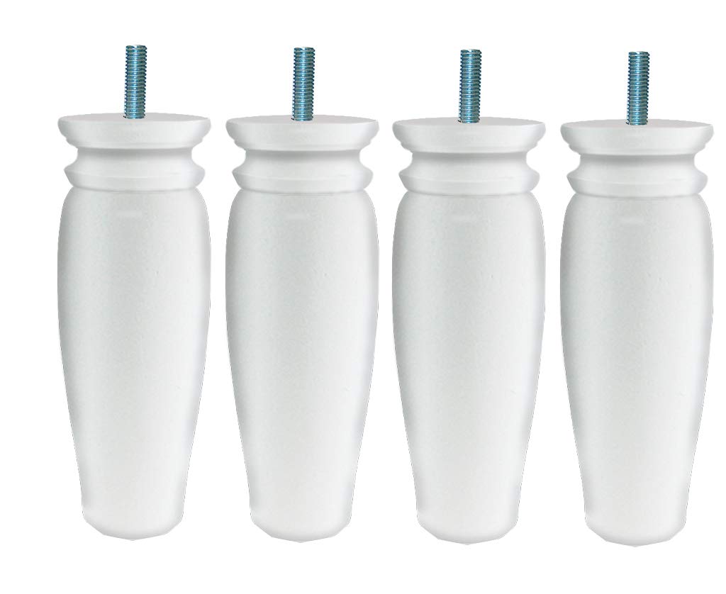 MARGOT 3700527830131 Set of 4 Bed Base Legs, White, Height 15 cm