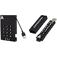 Apricorn 2TB Aegis Padlock USB 3.0 256-Bit AES XTS Hardware Encrypted & Aegis Secure Key 3 NX 64GB 256-bit Encrypted FIPS 140-2 Level 3 Validated Secure USB 3.0 Flash Drive, ASK3-NX-64GB, black