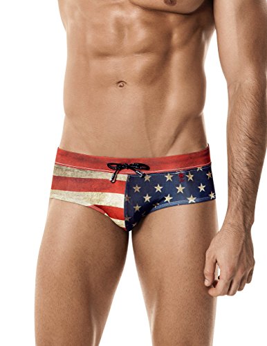Clever 0560 Flag Swimsuit Brief Color Red Size X-Large - Thumbnail 3
