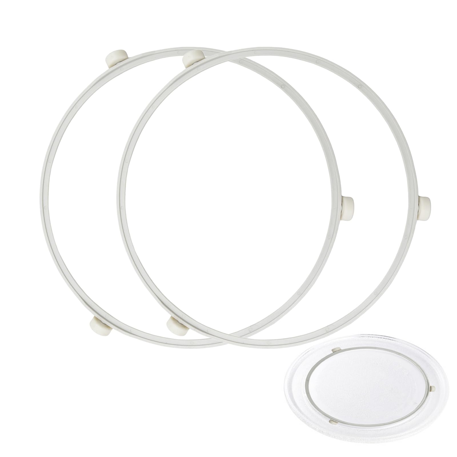 Photo 1 of 2 Pack WB06X10705 Microwave Turntable Ring for GE Microwaves, Microwave Roller Ring, Glass Plate Tray Support Holder