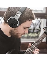 COWIN E7 Auriculares inalámbricos Bluetooth con micrófono y graves profundos inalámbricos en el oído, cómodos auriculares de proteínas, 30 horas de tiempo de reproducción para viaje trabajo TV ordenador teléfono   negro
