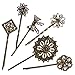 6 Retro Vintage Metal Hair Pin Bobby Pins Flower Bow Royal Square Bronze Accessories Women Girls