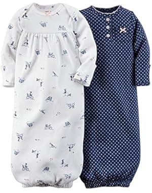 Blue Puppy 2 Piece Gown Set Newborn-One Size