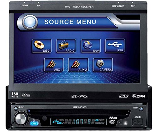 Radio CD 1DIN con pantalla motorizada (160 W, pantalla LCD, DVD ± ranura R/RW/SD, ecualizador de banda, AUX, USB), negro