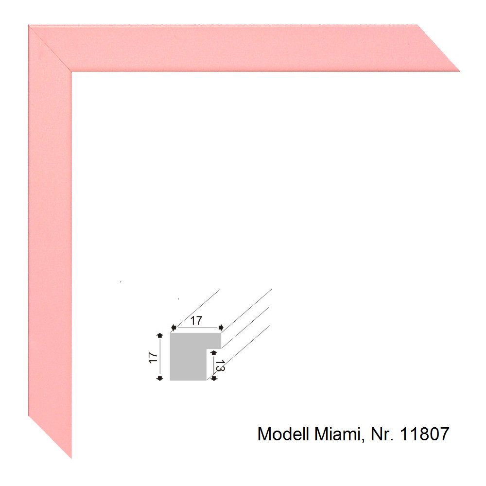 Rahmen nach Maß Picture Frame, Wood, Light Pink, 13 x 18 x 1.7 cm