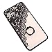 iPhone 7plus Case Finger Ring Stand - JAZ Ultra Thin Hard PC Back [3D Relief Sculpture][Silicone]Case Cover With 360 Rotating Ring Grip/Stand Holder/Shockproof For iPhone 7 Plus(Black)(lace)