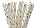 Snowman Straws (25 Pack) - Frosted Snowmen Drinking Straws, Winter Snow Holiday Party Supplies, Paper Straws for Christmas Table Decor, Stocking Stuffer Gift Straws