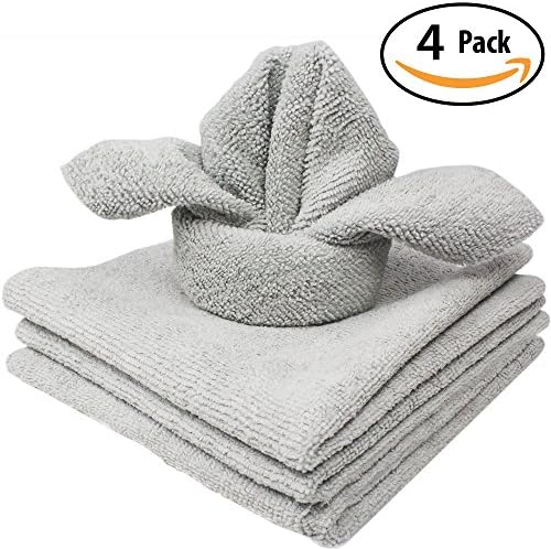 The Mop Mobs Silver Microfiber Antibacterial Cloth Wipes Out Germs & Allergens To Protect Your Familys Health Without Harsh Chemicals! 4 Pack. Super Soft Cleaning Towels That Wont Scratch or Streak