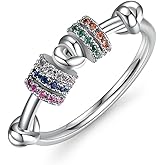 LBJIE Knot Rings For Women Silver Plated Simulated Diamond Fancy CZ Circle Design Finger Knuckle Ring，Thin Cocktail Rings