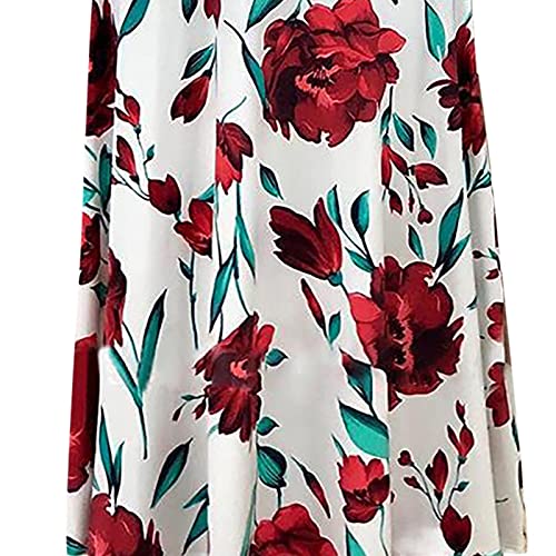 Tapanet Women's Casual Dresses 2023 Fashion Floor-Length Long Dress Printed Maxi Dress Plus Size Dress Independence Day Dress Elegant Floral Dress Slim Soft Dress Emperor Waist Dress
