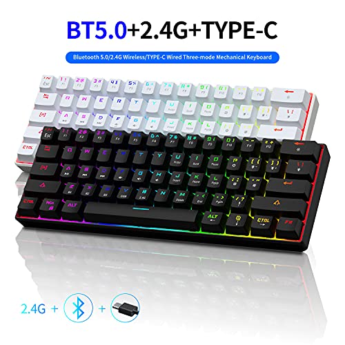 DGG 60 Wireless Mechanical Gaming Keyboard,3000mAh Mini 61 Keys RGB