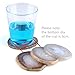 QGEM Set of 4 Natural Agate Slices Geode Stones,Beverage Coasters Cup Mat,Irregular Healing Crystals Collection Home Decoration, Drink Gift 2.95-3.15 Inches