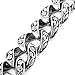 INBLUE Men's Stainless Steel Enamel Bracelet Link Wrist Silver Tone Black Flower