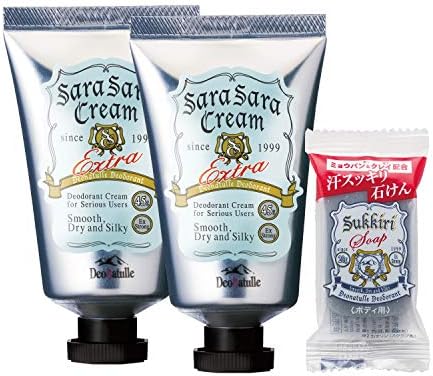Deonature, Smooth Cream, For Armachi, Linear Antiperspirant, Cream x 2, Sweat Clean Soap Included, 2 Packs + Sweat Clean Soap Included