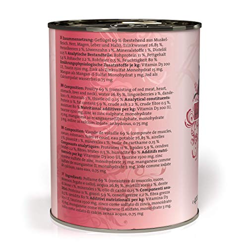 catz-finefood-N-3-Geflgel-Feinkost-Katzenfutter-nass-verfeinert-mit-Preiselbeeren-Lwenzahn-verschiedene-Gren-85g-800g