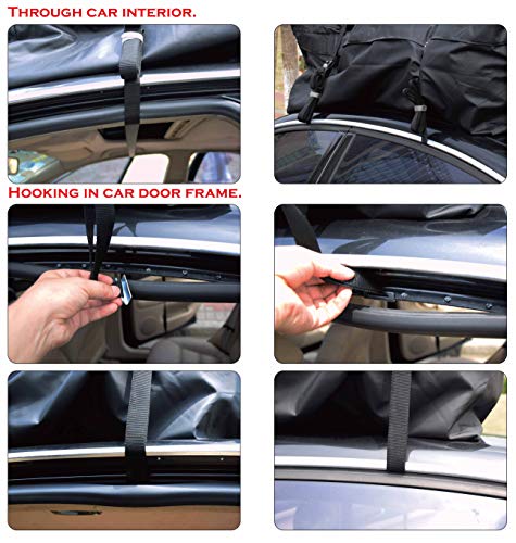 Seah Hardware Heavy Duty Car Top Carrier Roof Bag 100% Waterproof Rooftop Cargo Bag| Fit All Cars with or Without Rack | 15 Cubic Feet | with Straps - Thumbnail 3