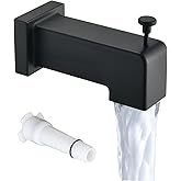 YASINU Slip On Diverter Tub Spout, Sleek Square Design for Bathroom, Fits 1/2" Copper Pipe (5/8" OD), Child-Safe Rounded Edge