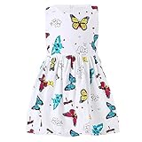 SMILING PINKER Little Girls Dress Butterfly Swing Party Summer Cotton Dresses for Baby Toddler