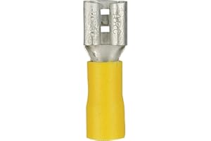 THE INSTALL BAY Install Bay YVFD250 Vinyl Female Connector 12/10 Gauge .250, Yellow (100-Pack)