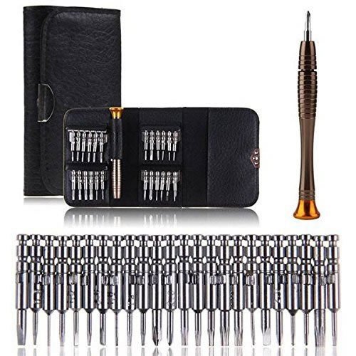 Precision Screwdriver Set 25 in 1, HRC52-60 Screwdriver Wallet Kit Set for Mobile Phone, PC Laptop, MacBook, Tablet, Computers, Electronic Workshops, Watch Repair, Eyeglass Repair with Portable Case