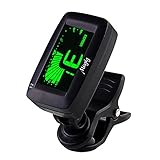 Mugig Guitar Tuner Clip-on Tuner for Guitar, Ukulele, Bass, Violin, Chromatic Tuning, 360 degree bright display, one button simple to use.
