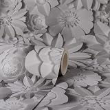Fine Decor 3D Floral White Paste the Paper Washable Peelable Wallpaper view 3
