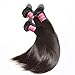 Nadula Hair 12A Brazilian Straight Virgin Human Hair 3 Bundles, 100% Unprocessed Virgin Remy Silky Straight Human Hair Weave Extension for Black Women Natural Color (20 22 24)