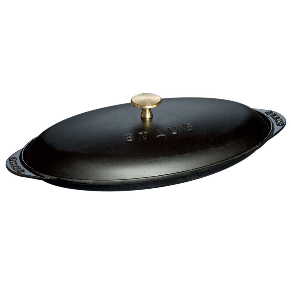 Photo 1 of Staub Cast Iron 14.5-inch x 8-inch Covered Fish Pan - Matte Black, Made in France