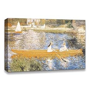Canvas Wall Art La Grenouillere by Pierre Auguste Renoir Painting Artwork for Home Prints Framed - 12x18 inches