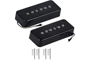 FLEOR Alnico 5 Single Coil Soap Bar P90 Neck & Bridge Pickup Set - Black