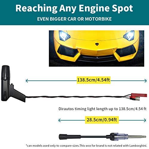 Engine Timing Light with Spark Plug Tester,Inductive Timing Light Gun Advance Timing Light Ignition Testers Engine Ignition Coil Tester for Car Motor Motorbike Vehicle Motorcycle Marine Lawnmower - Thumbnail 6