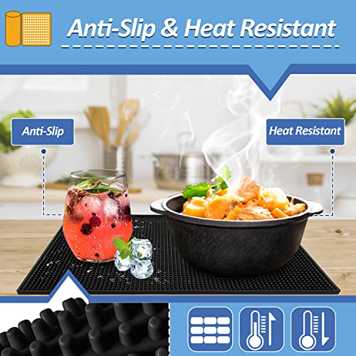 Wonwood Direct Bar Mat Non-Slip Dish Drainer for Kitchen Cocktail Bar Counter Suitable for Bar or Home Use, Used to Fix Wine Glasses 45 x 30 cm