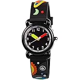 Venhoo Kids Watches Analog 3D Cute Cartoon Waterproof Silicone Children Toddler Wrist Watches Time Teacher for Boys Little Child-Universe