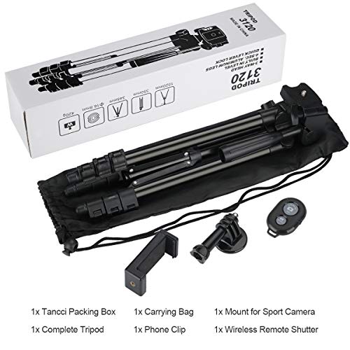 Phone Tripod, 40” Extendable Max Load 6.6Lbs Lightweight Aluminum Travel Video Tripod Stand with Cell Phone Mount Holder & 1/4\