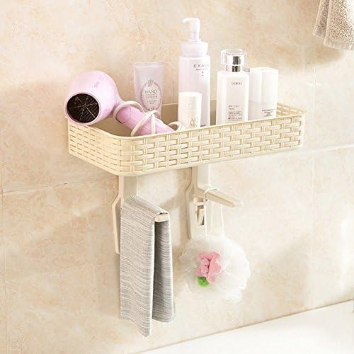 ALPHELIGANCE Bathroom Suction Toilet Organizer Caddy Shelf for Magazines/Toilet Paper/Shampoo/Conditioners (Khaki)