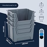 BiGDUG Essentials Large Stacking Pick Bin 50L 320H x 495W x 390D mm Pack of 5 view 5