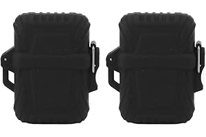 SERLIUM 2Pcs Waterproof Lighter Case Sealed Pocket Lighter Container for Outdoor, Black