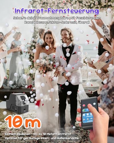 Fog Machine, 450 W Fog Bubble Machine with Wireless Remote Control, 3-in-1 Bubble Fog Machine, Make Bubble, Fog Bubble, Continuous Fog for Halloween, Christmas, Party, Wedding, Birthday, Holiday