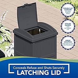 Suncast Hideaway Rectangular 33 Gallon Trash Can