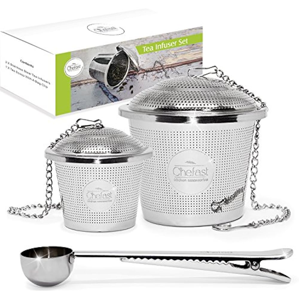 Tea Ball Strainers Infuser Set By (1+1 Pack) Combo Kit Of Single Cup