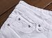 Men's White Ripped Elastic Skinny Straight Cut Slim Fit Jeans with Zipper  White  W36