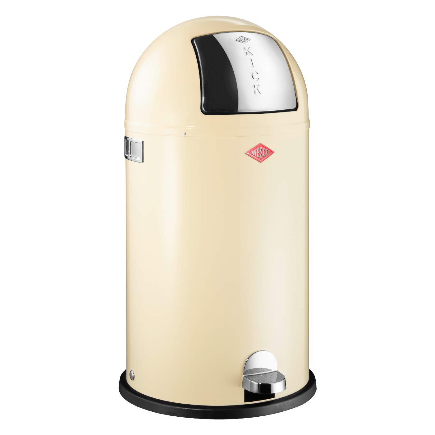 Wesco Kickboy Powder Coated Steel Waste Bin, 40 Litre, Almond