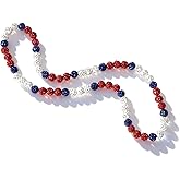 AUSGER Baseball Ice Collection Necklace for Boys Men Sparkly Elastic Bling Beaded Rhinestone Necklace Drip Gift for Girls Kids Players