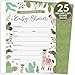 Koko Paper Co. Llama Baby Shower Invitations. Set of 25 Gender-Neutral Fill-in Invites and White Envelopes Featuring Colorful Cactus and Floral Accents.